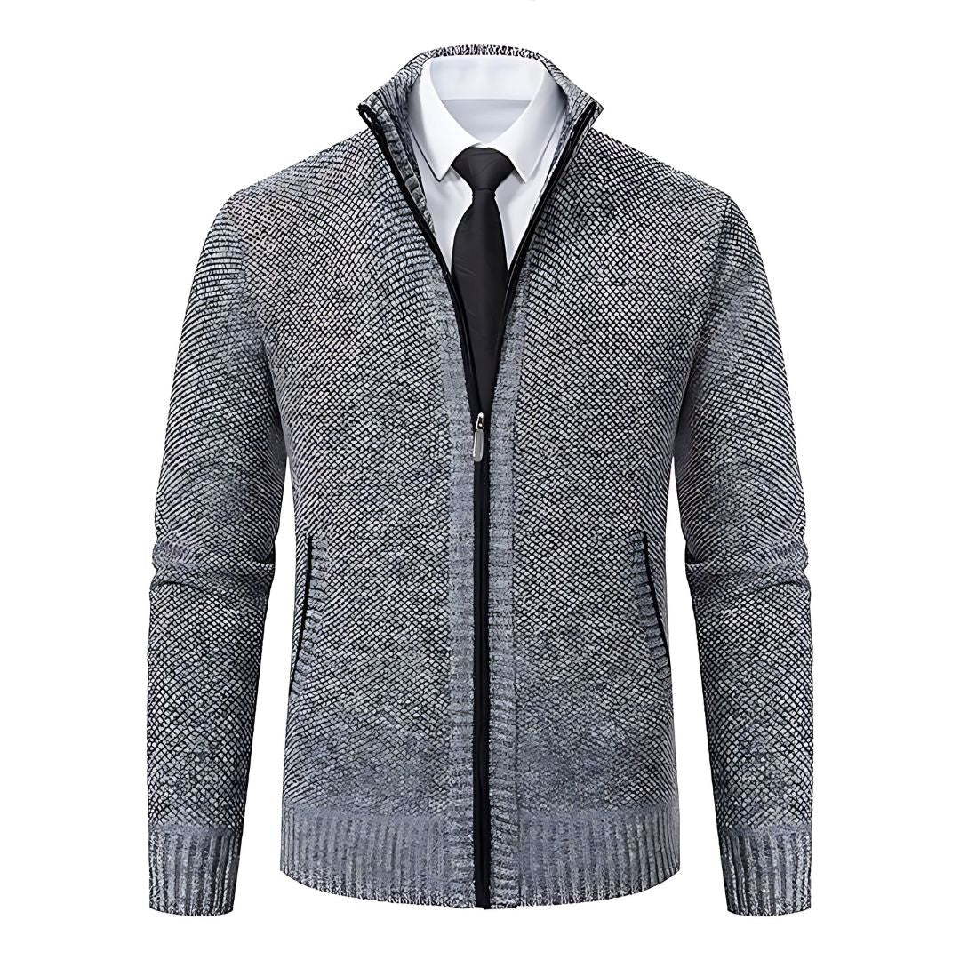 Adrian Pull Homme – Tricot Noir à Fermeture Zip, Élégant & Confortable pour Toutes Occasions