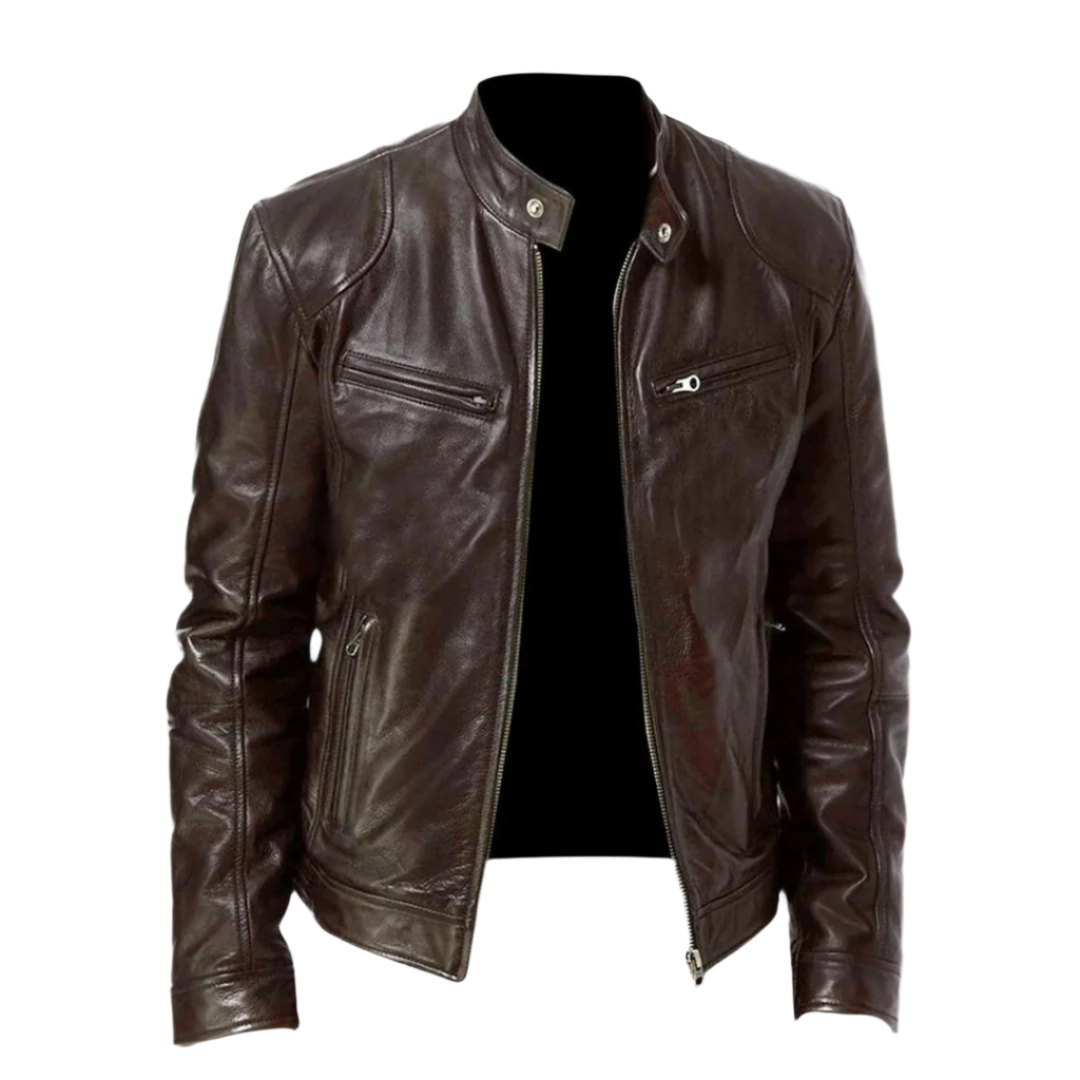 Giacca in pelle da uomo David - Giacca elegante e resistente con stile moderno e confortevole