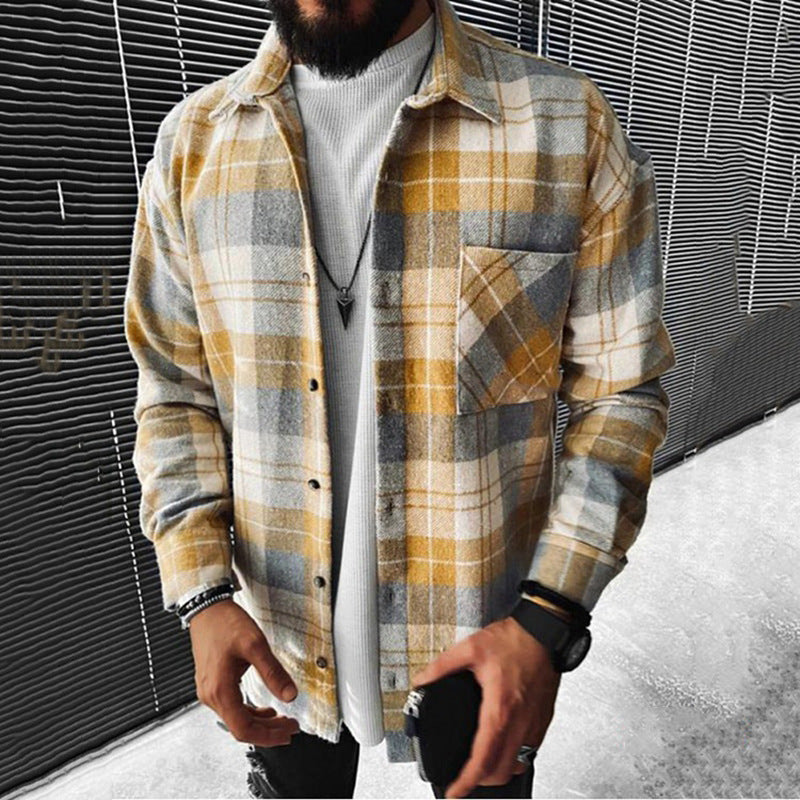 Chardy Cardigan Homme – Gilet Décontracté en Laine Mélangée au Motif Carreaux Moderne