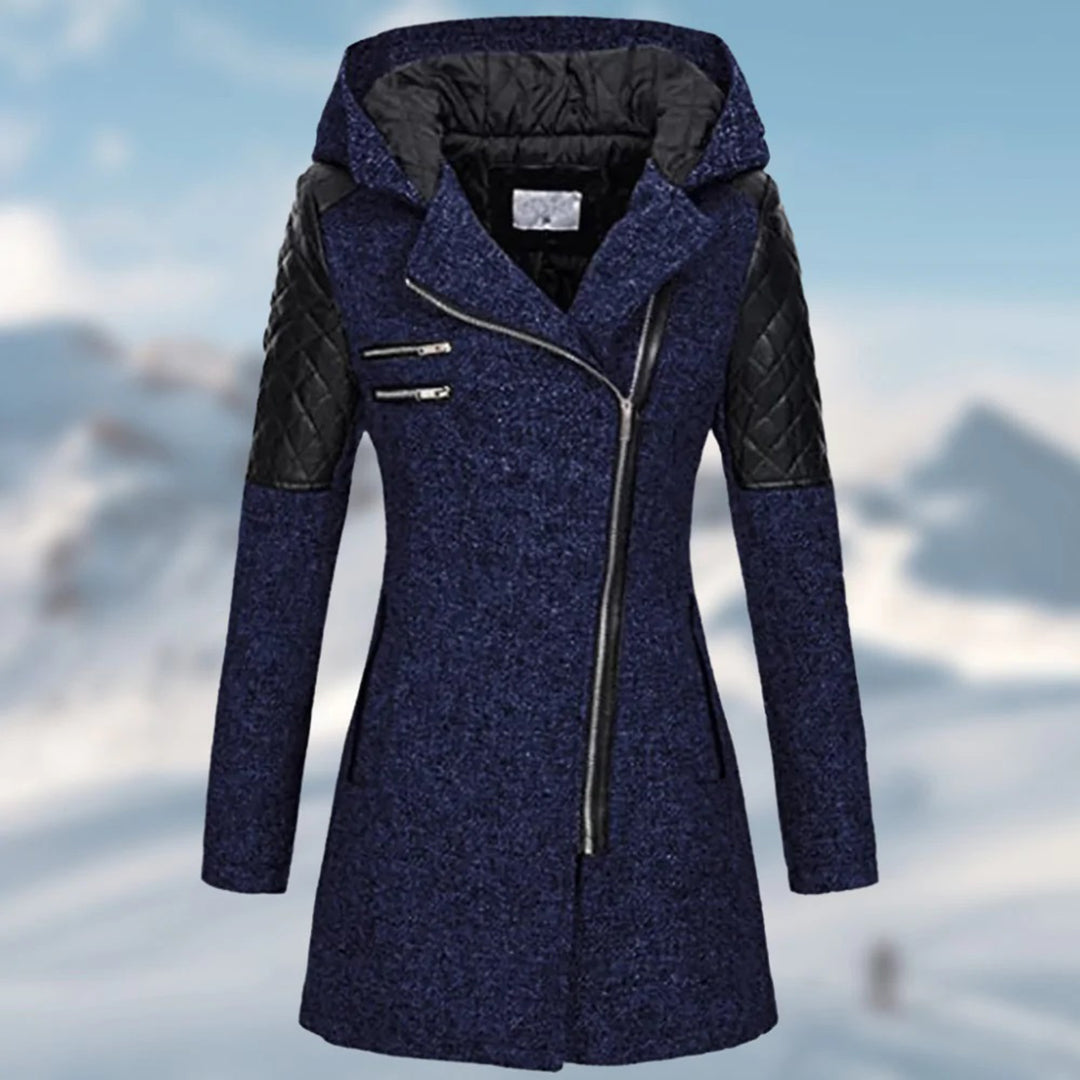 Jhey Manteau Long d’Hiver Femme – Design Chaud à Capuche avec Coupe Élégante pour Froid