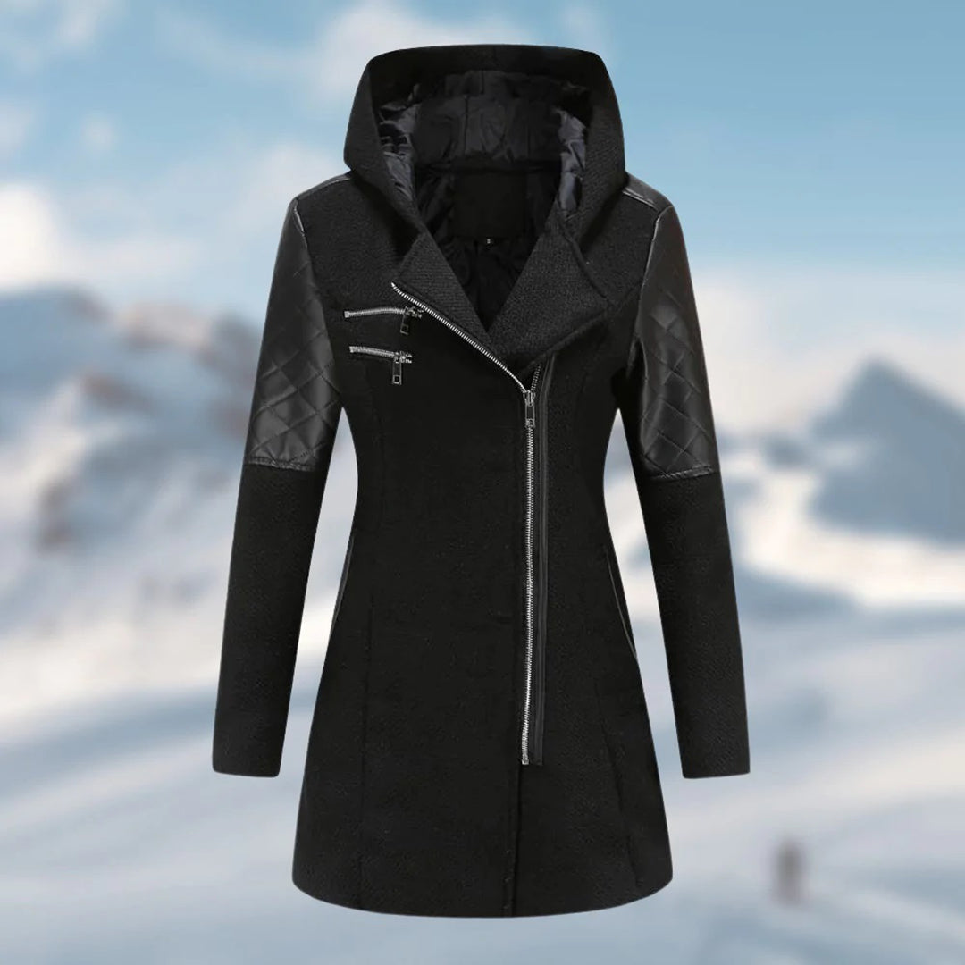 Jhey Manteau Long d’Hiver Femme – Design Chaud à Capuche avec Coupe Élégante pour Froid