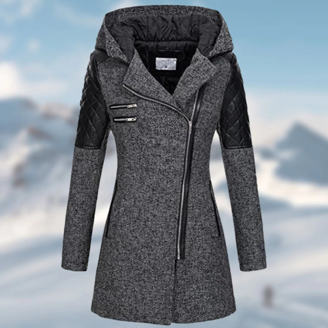 Jhey Manteau Long d’Hiver Femme – Design Chaud à Capuche avec Coupe Élégante pour Froid