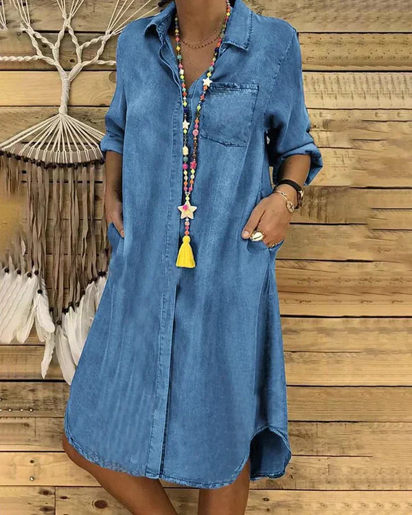 Abito camicia in denim da donna Morgane: vestibilità comoda e leggera