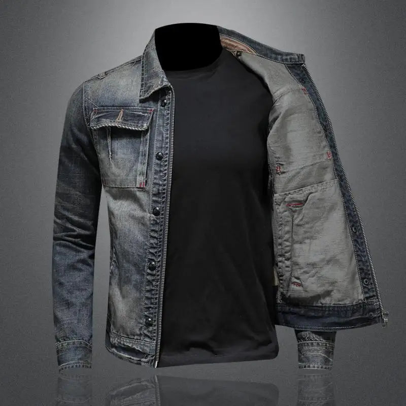 Veste Homme Zayn en Denim Rétro – Coupe Classique à Manches Longues au Style Vintage