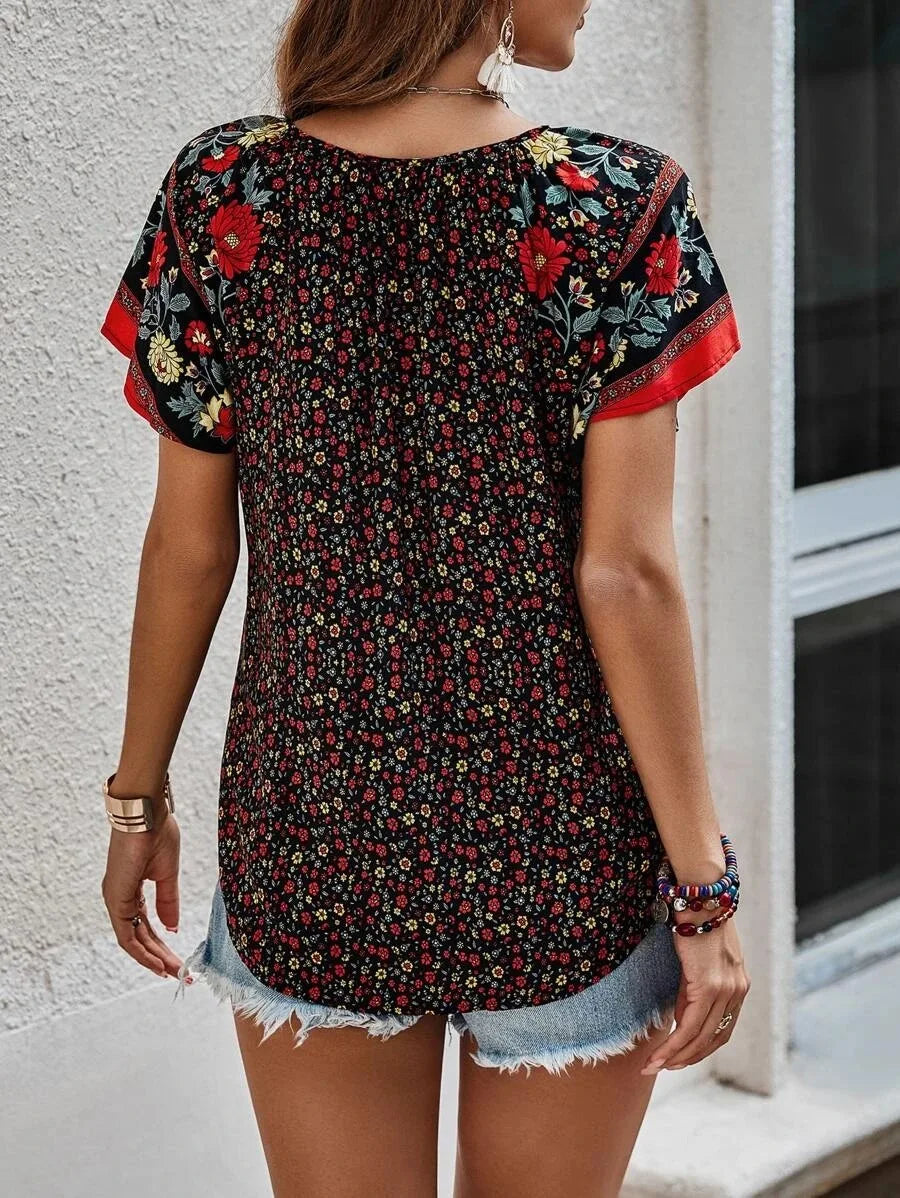 Camicetta da donna Kataleya - Elegante top a maniche corte con vestibilità senza tempo e stile versatile