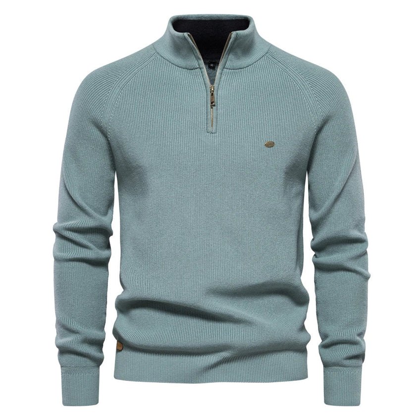Maglione da uomo Axel in maglia: collo con cerniera, vestibilità regolare e stile elegante per le giornate fresche