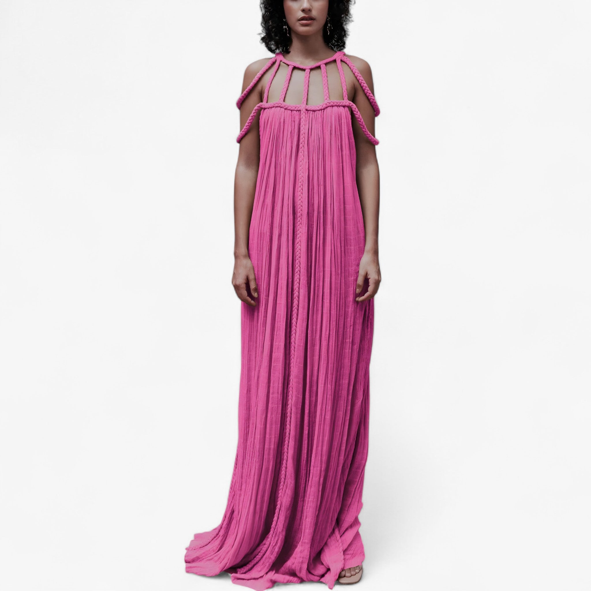 Abito lungo da donna Linette - Elegante abito lungo fluido con taglio dritto e stile versatile