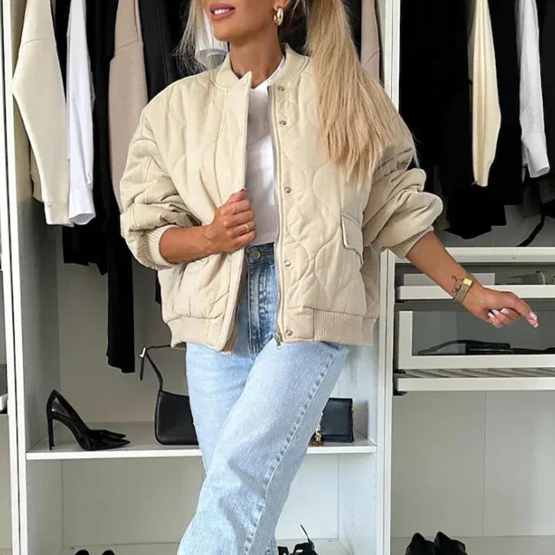 Elin Veste Bomber Femme – Blouson Doublé Oversize Moderne & Confortable pour l’Hiver