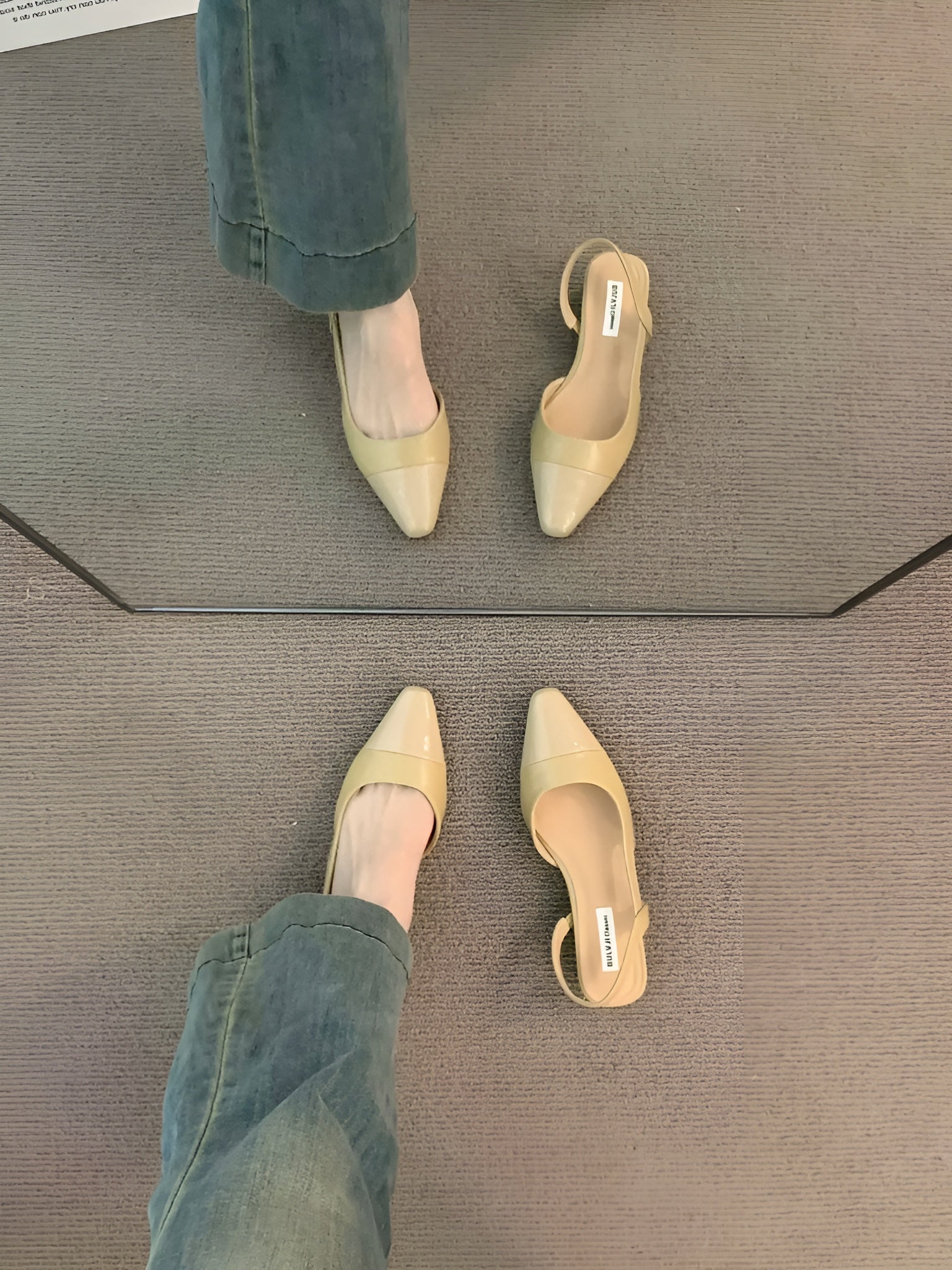 Ballerine da donna Camille - Eleganti scarpe con punta affilata e tacco quadrato comodo
