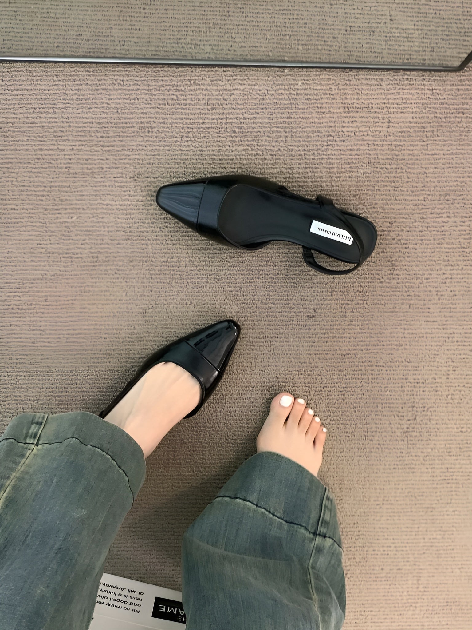Ballerine da donna Camille - Eleganti scarpe con punta affilata e tacco quadrato comodo