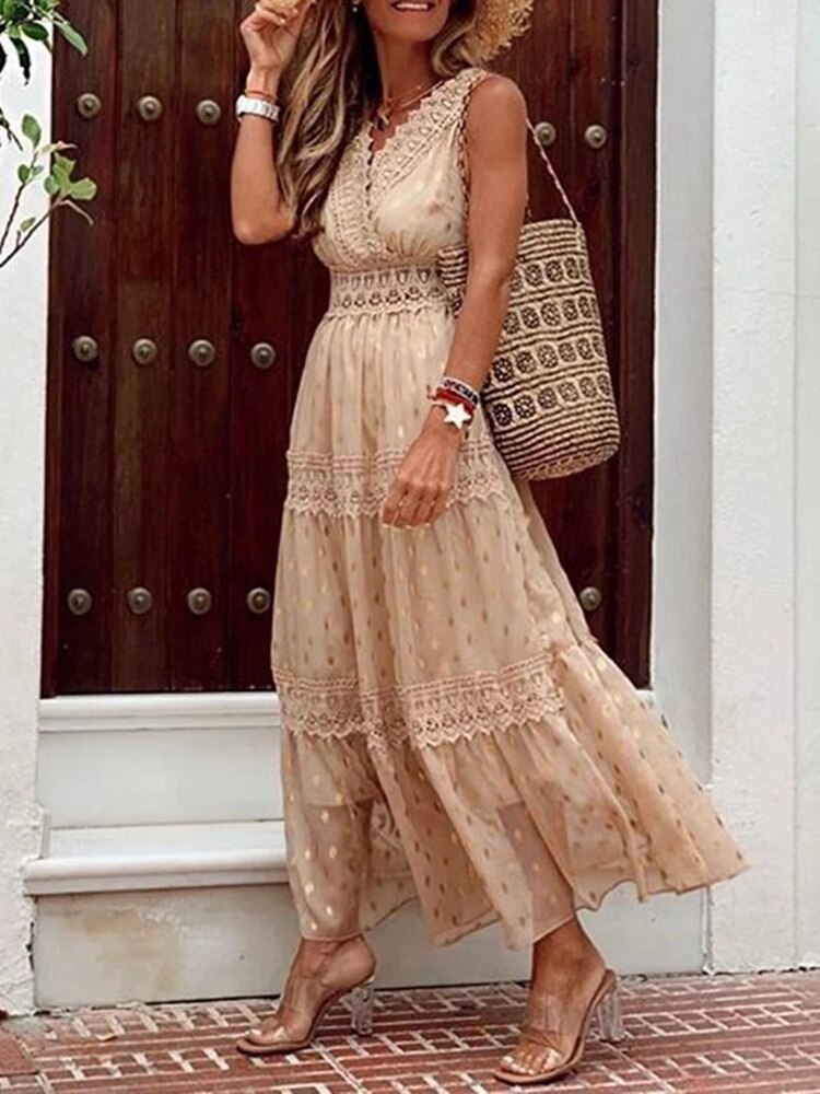 Abito estivo da donna Apolline - Abito boho leggero con taglio elegante e tessuto fluido