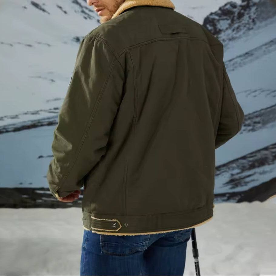 Henri Veste Homme Hiver – Blouson Chaud avec Doublure Sherpa & Col en Fausse Fourrure