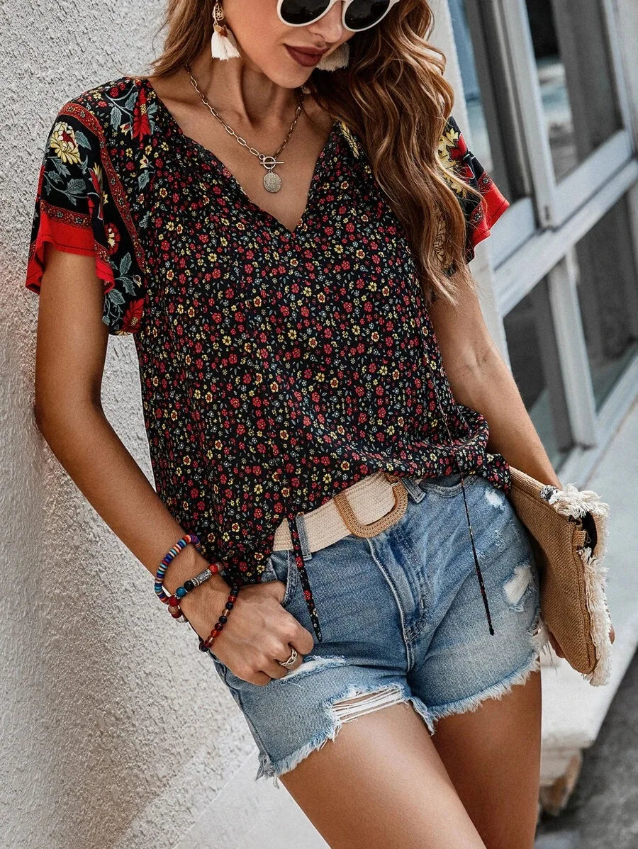Camicetta da donna Kataleya - Elegante top a maniche corte con vestibilità senza tempo e stile versatile
