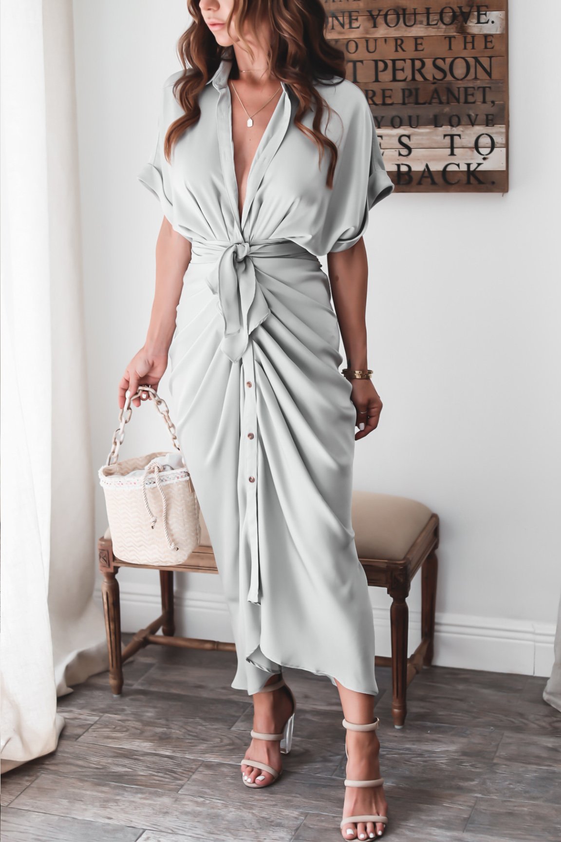 Robe de Soirée Femme Julia – Robe Longue Élégante en Polyester Aéré avec Détails Tendance