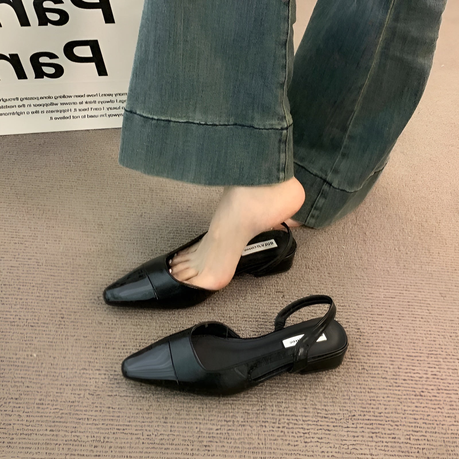 Ballerine da donna Camille - Eleganti scarpe con punta affilata e tacco quadrato comodo