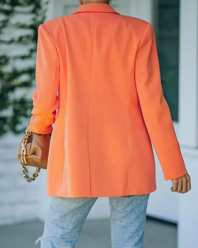Blazer da donna Raine - Vestibilità oversize, monopetto, collo a revers - Completo elegante per ufficio e serate