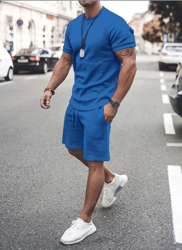Completo da uomo Ethan: maglietta leggera a maniche corte e pantaloncini estivi aderenti