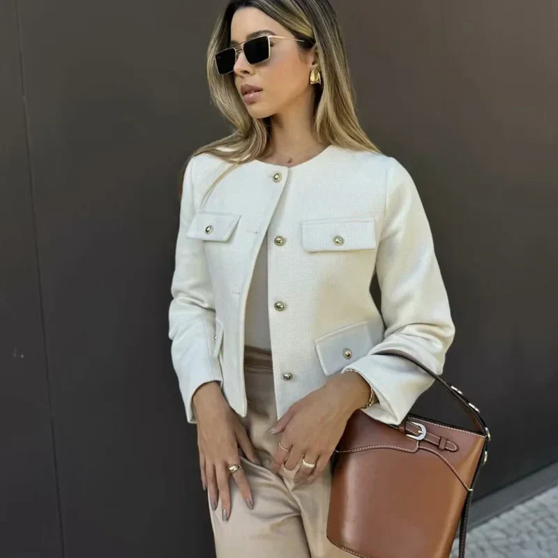 Cappotto da donna Maisy - Elegante cappotto classico con eleganti bottoni decorativi