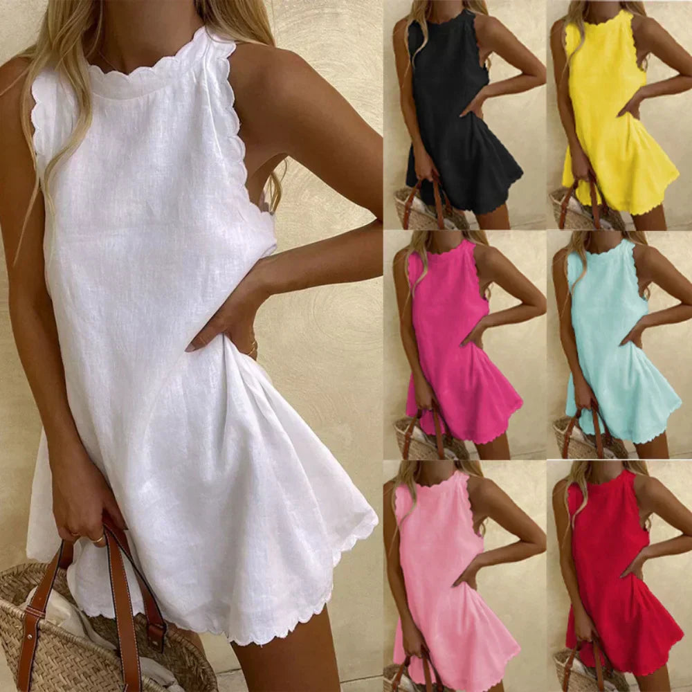 Abito estivo corto da donna Odalys - Design leggero senza maniche per abbigliamento casual e da spiaggia