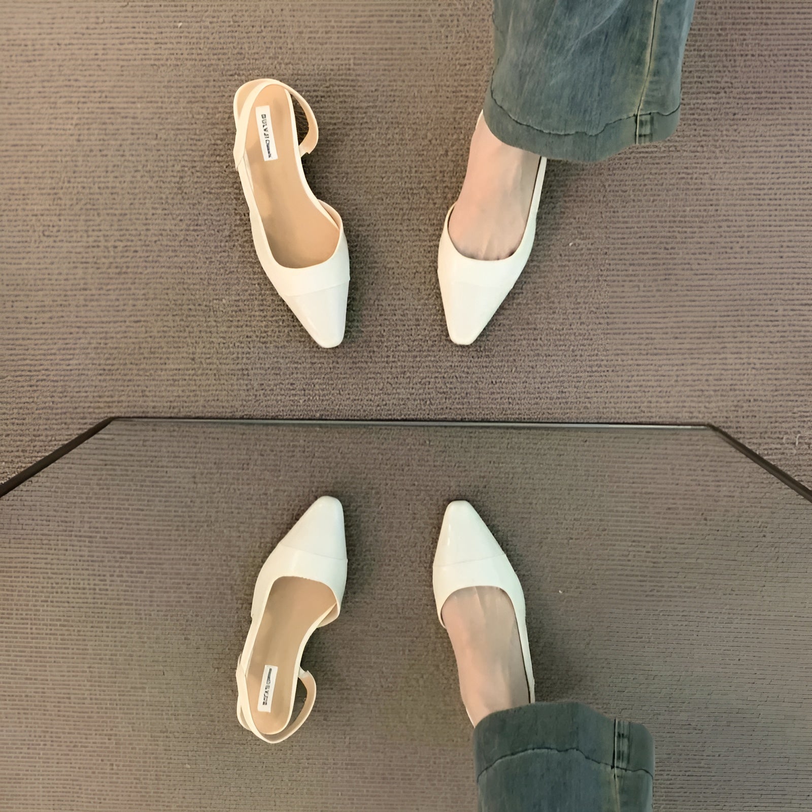Ballerine da donna Camille - Eleganti scarpe con punta affilata e tacco quadrato comodo