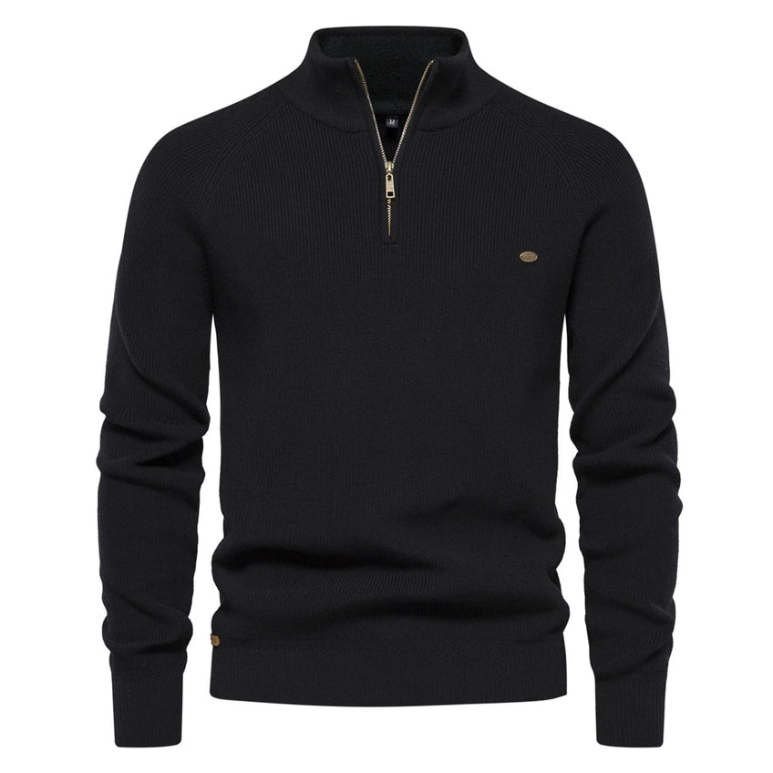 Maglione da uomo Axel in maglia: collo con cerniera, vestibilità regolare e stile elegante per le giornate fresche