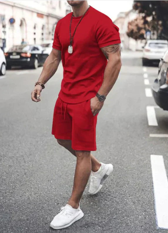 Completo da uomo Ethan: maglietta leggera a maniche corte e pantaloncini estivi aderenti