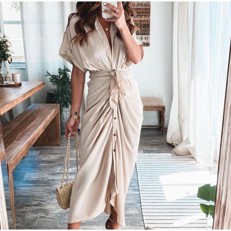 Robe de Soirée Femme Julia – Robe Longue Élégante en Polyester Aéré avec Détails Tendance