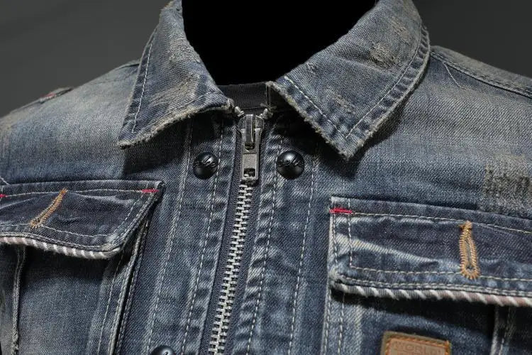 Veste Homme Zayn en Denim Rétro – Coupe Classique à Manches Longues au Style Vintage