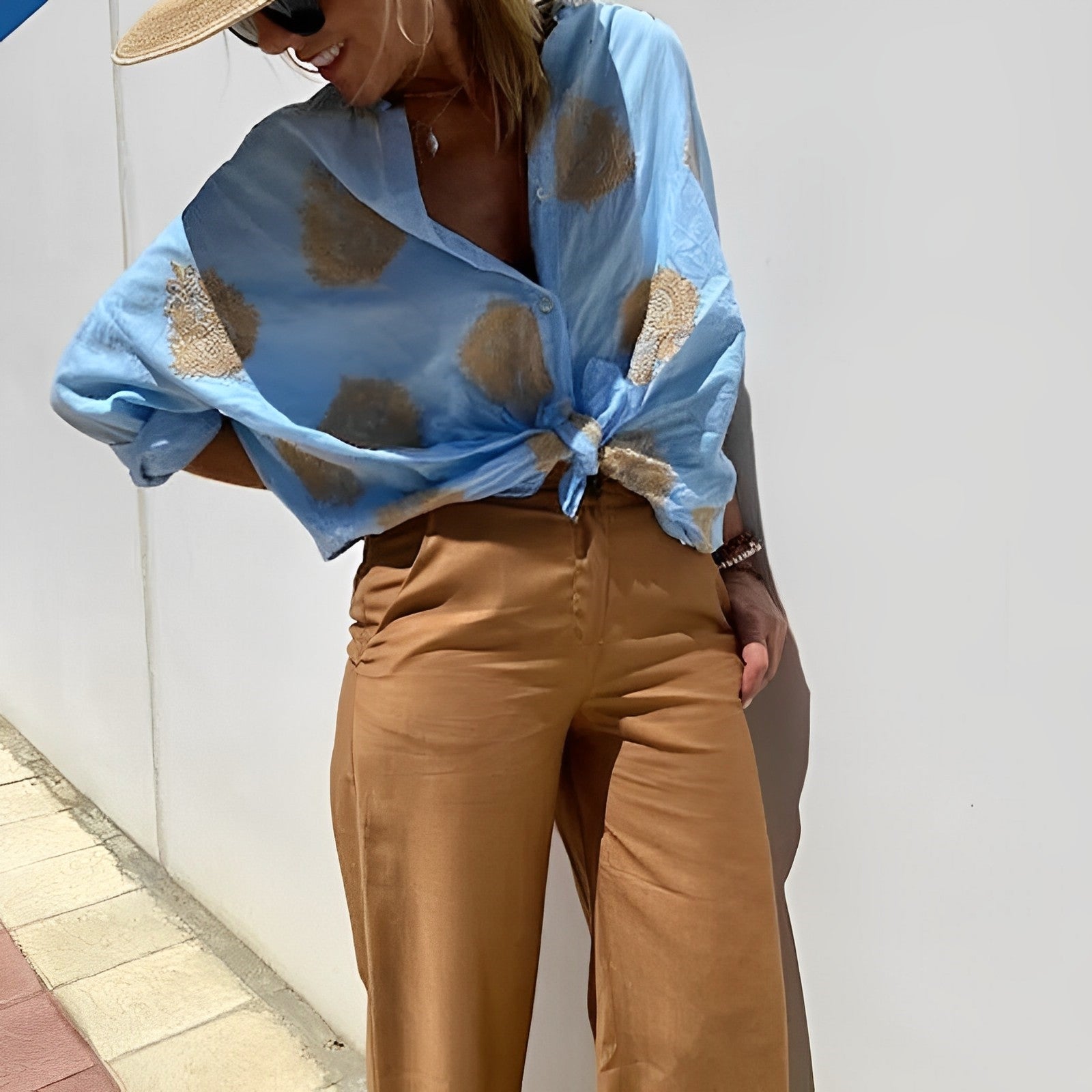 Camicetta bohémien da donna Agnes - Top estivo leggero con vestibilità rilassata e stile bohémien femminile