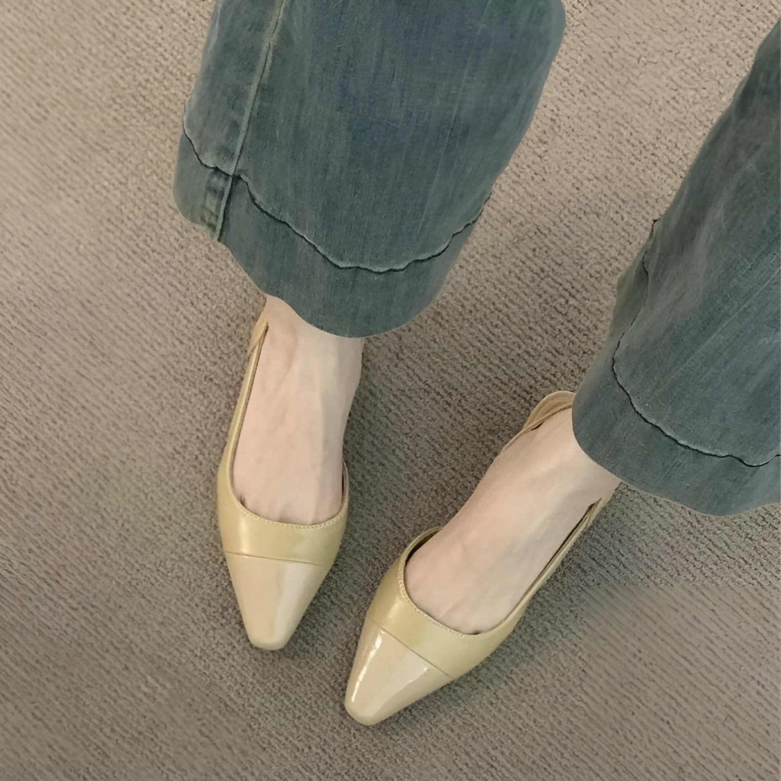Ballerine da donna Camille - Eleganti scarpe con punta affilata e tacco quadrato comodo
