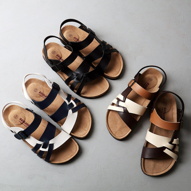 Sandali da donna Kim - Sandali in pelle con suola comoda e design senza tempo per l'uso quotidiano