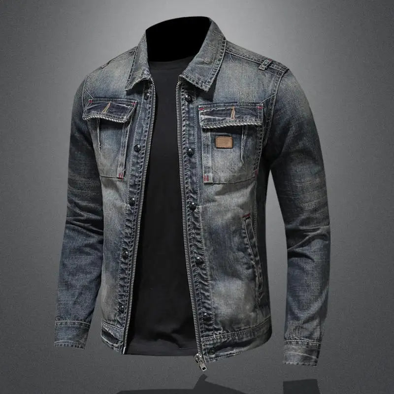 Veste Homme Zayn en Denim Rétro – Coupe Classique à Manches Longues au Style Vintage
