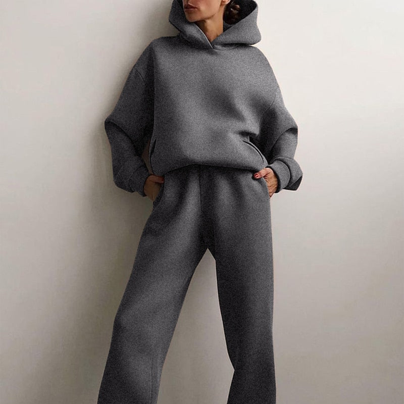 Delaney Ensemble Jogging Oversize Femme – Tenue Décontractée & Confort Moderne avec Haut et Pantalon