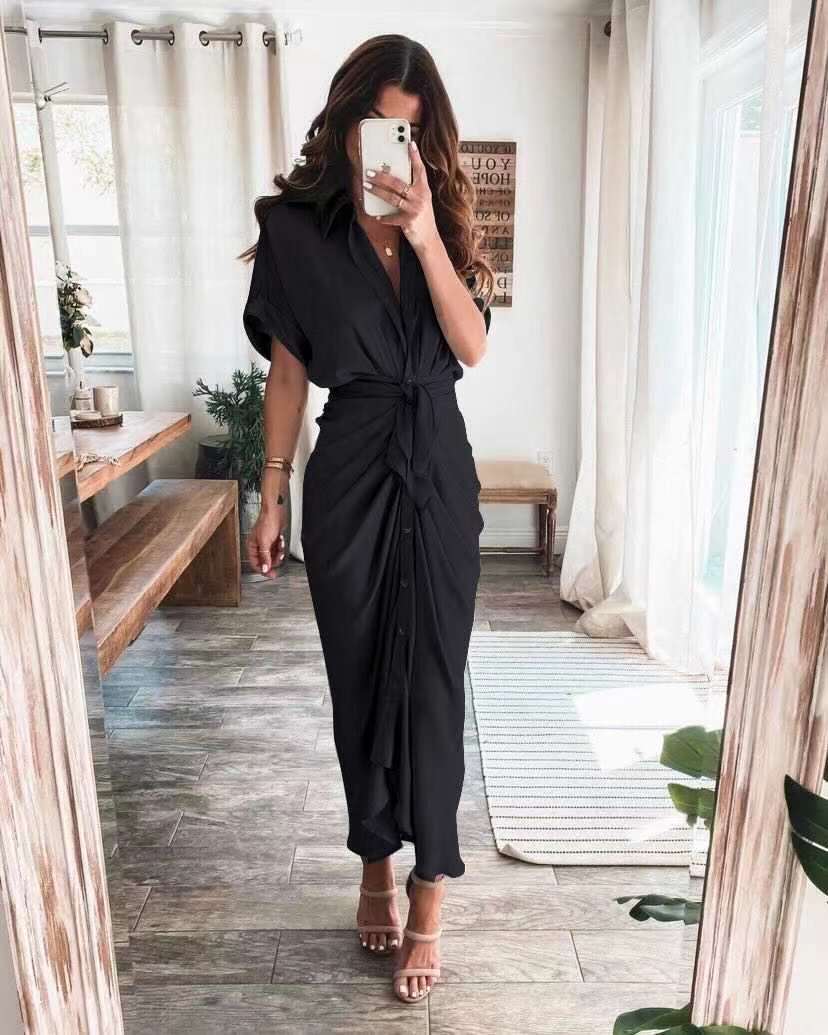 Robe de Soirée Femme Julia – Robe Longue Élégante en Polyester Aéré avec Détails Tendance