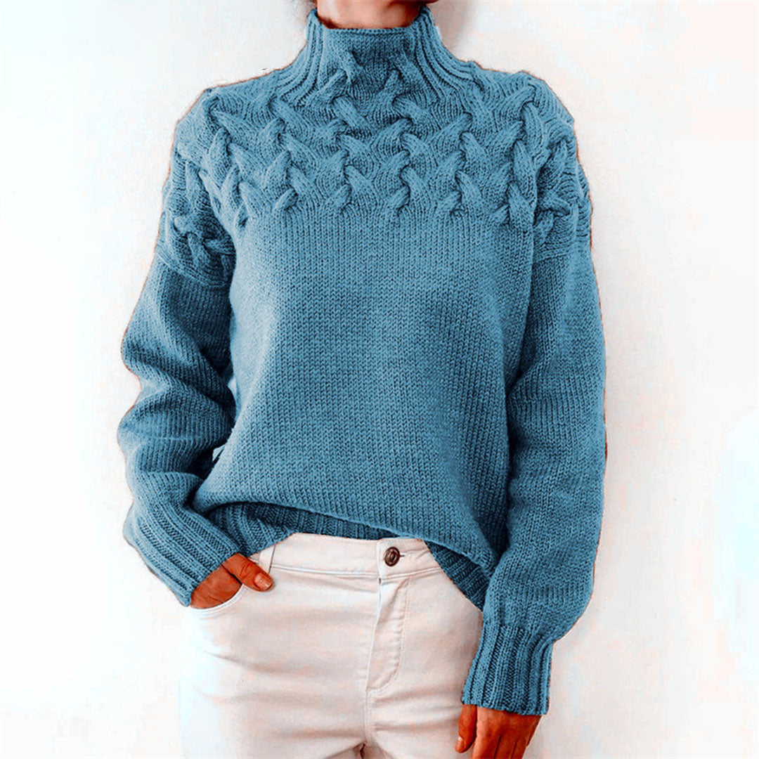 Maglione da donna Mikayla - Maglione dolcevita lavorato a maglia caldo ed elegante per l'inverno