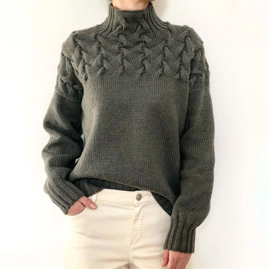 Maglione da donna Mikayla - Maglione dolcevita lavorato a maglia caldo ed elegante per l'inverno
