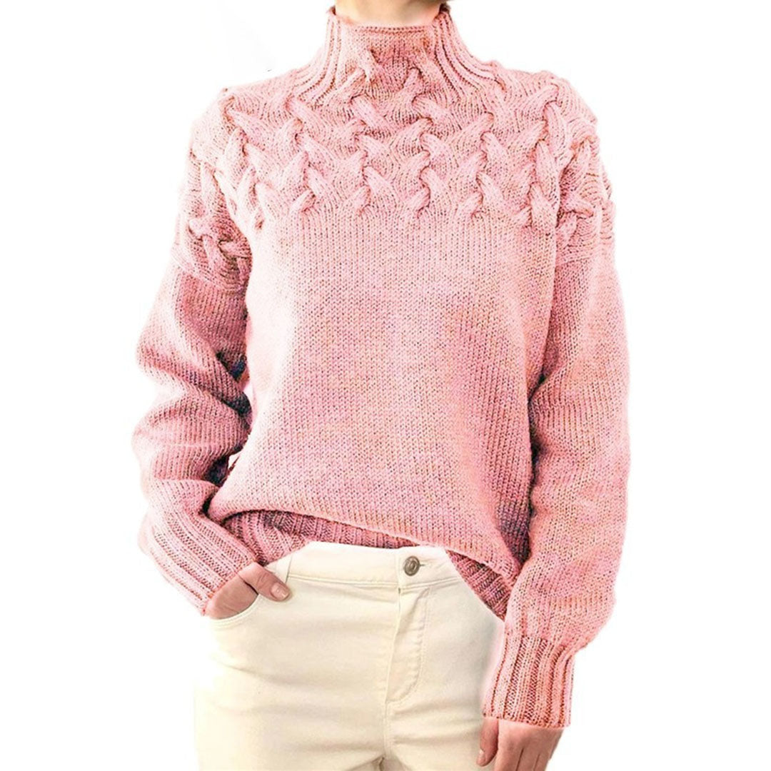Maglione da donna Mikayla - Maglione dolcevita lavorato a maglia caldo ed elegante per l'inverno