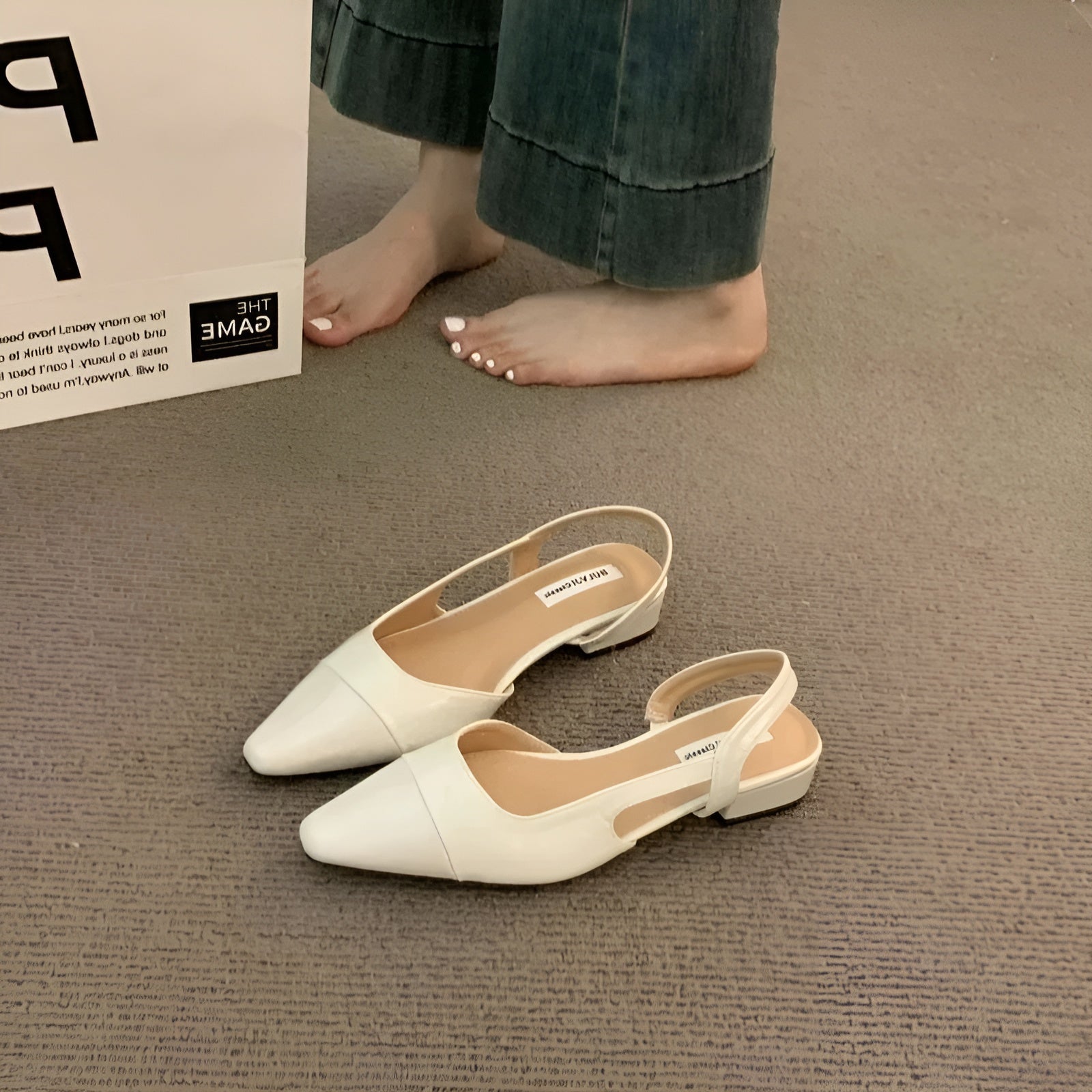 Ballerine da donna Camille - Eleganti scarpe con punta affilata e tacco quadrato comodo