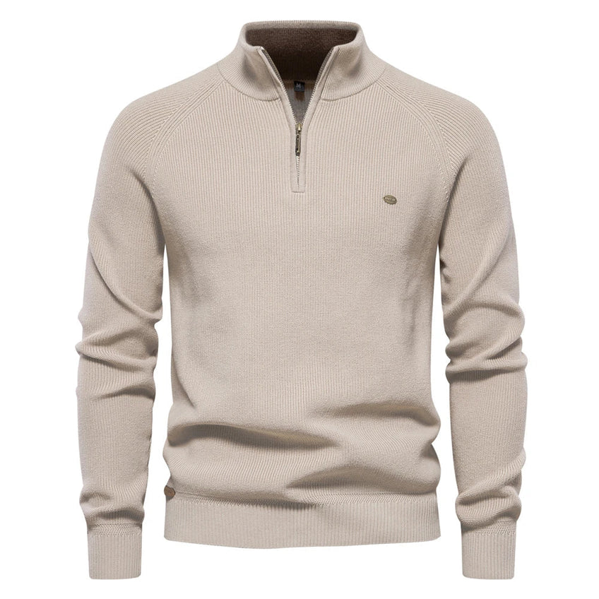 Maglione da uomo Axel in maglia: collo con cerniera, vestibilità regolare e stile elegante per le giornate fresche