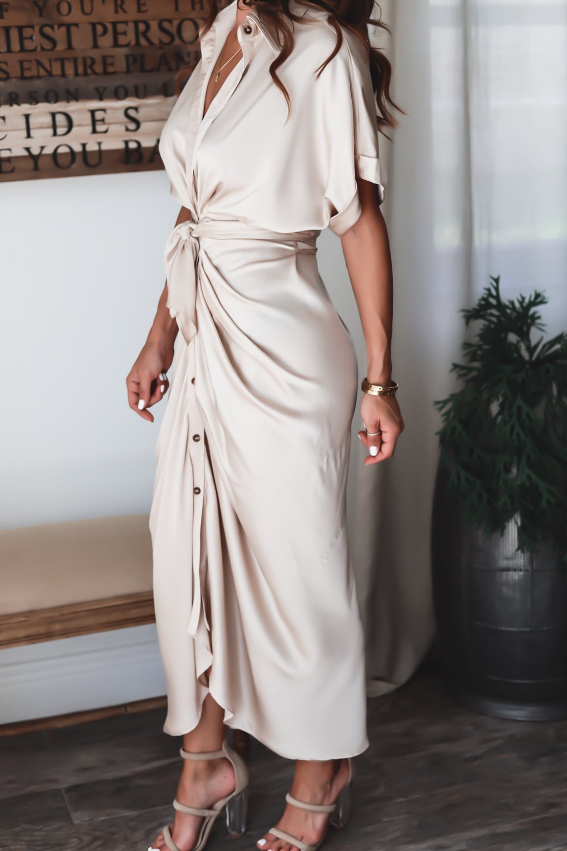 Robe de Soirée Femme Julia – Robe Longue Élégante en Polyester Aéré avec Détails Tendance