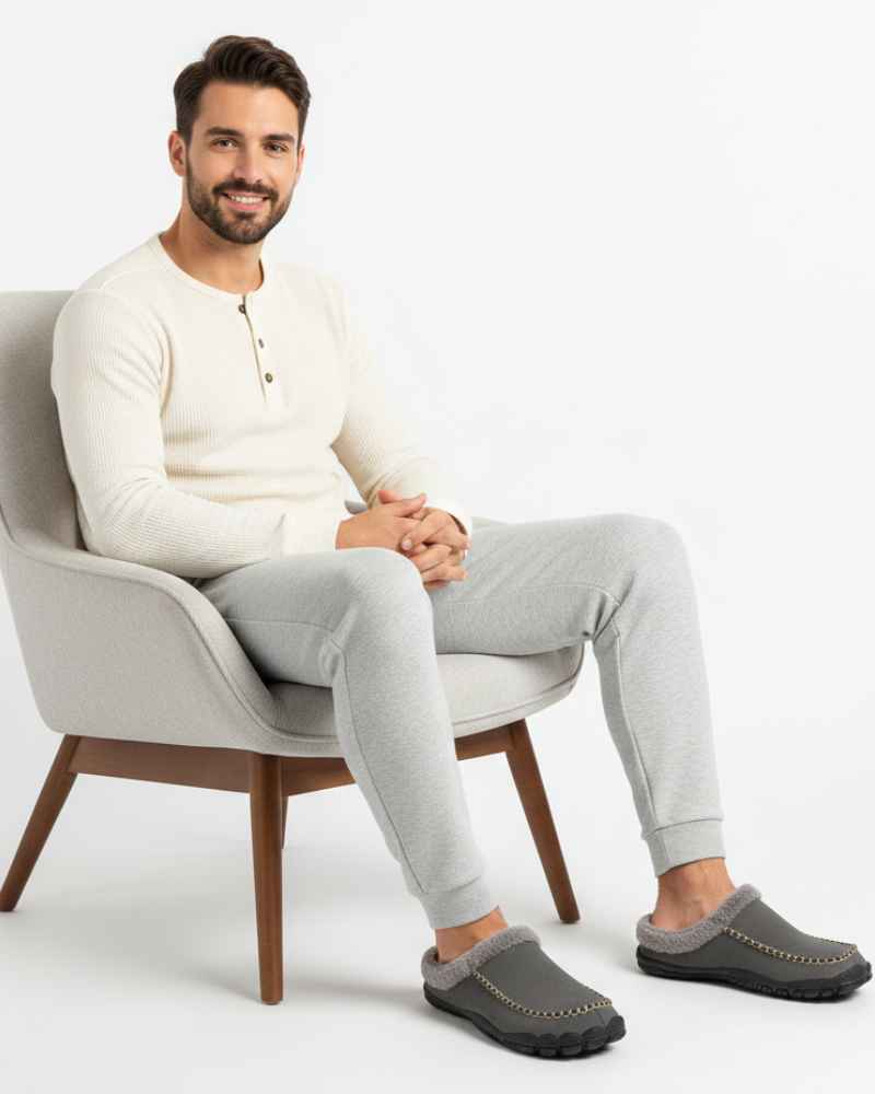 Brye Chaussons Homme Vardi – Pantoufles Chaudes Antidérapantes Faciles à Enfiler