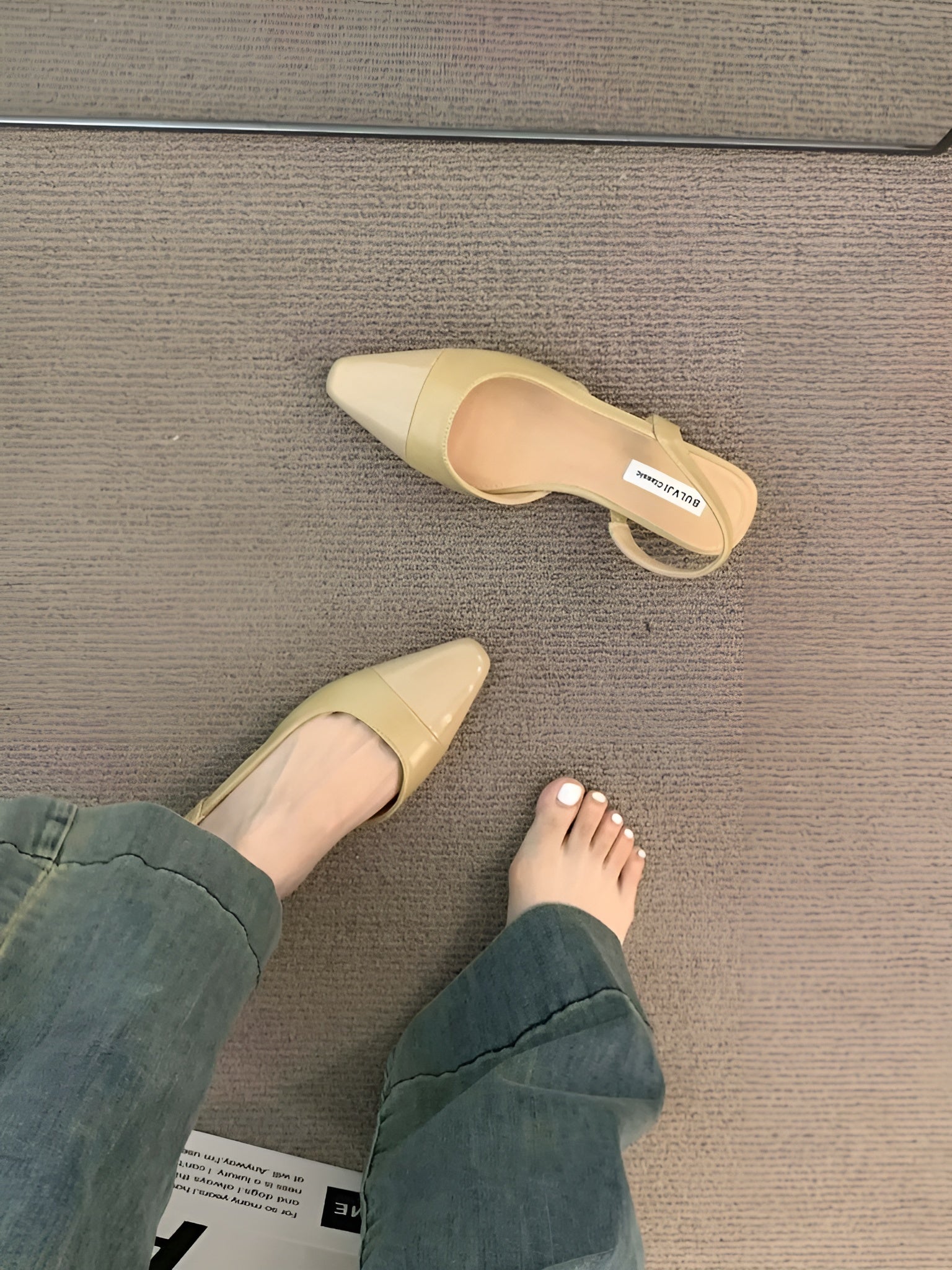 Ballerine da donna Camille - Eleganti scarpe con punta affilata e tacco quadrato comodo