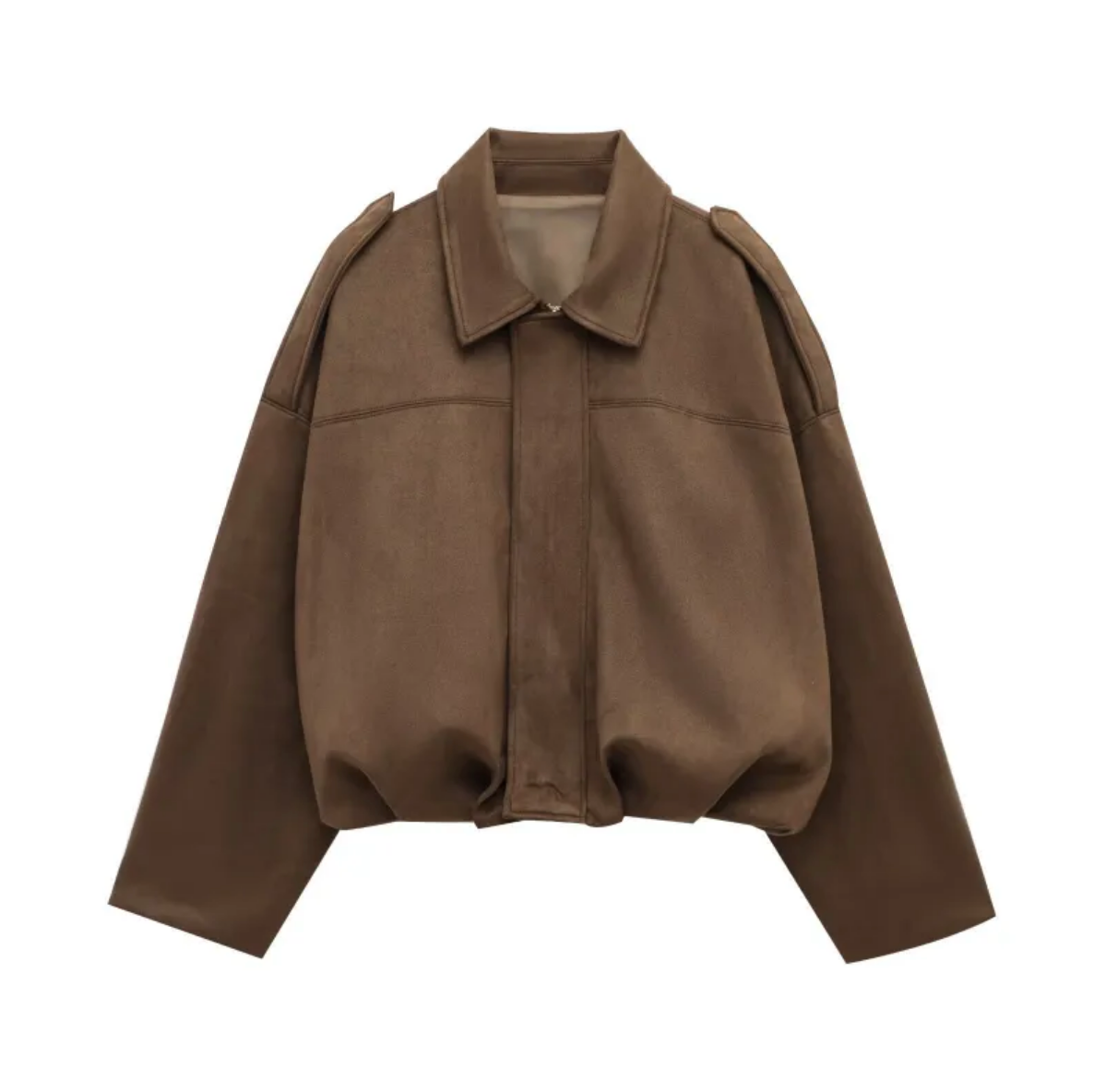 Isla Veste Femme en Daim – Blouson Oversize Élégant avec Coupe Moderne & Confort Doux