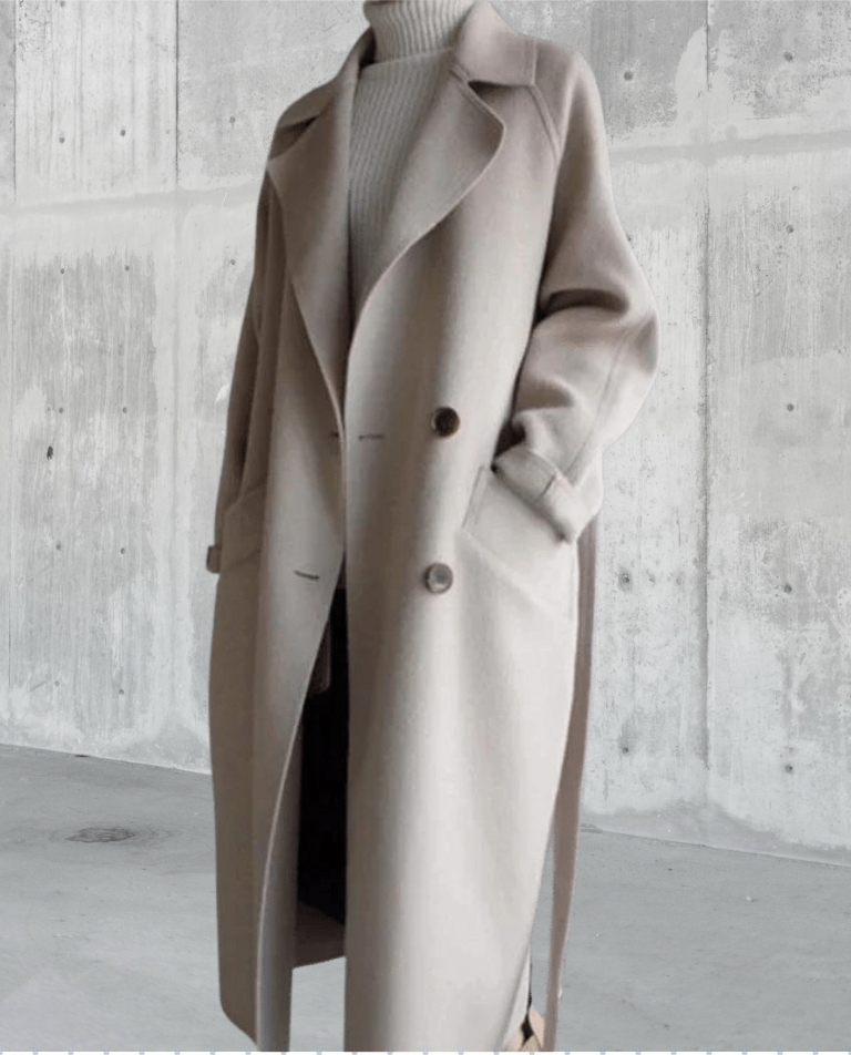 Isabelle Femme Manteau Long en Laine – Élégant & Confortable Manteau d’Hiver Intemporel