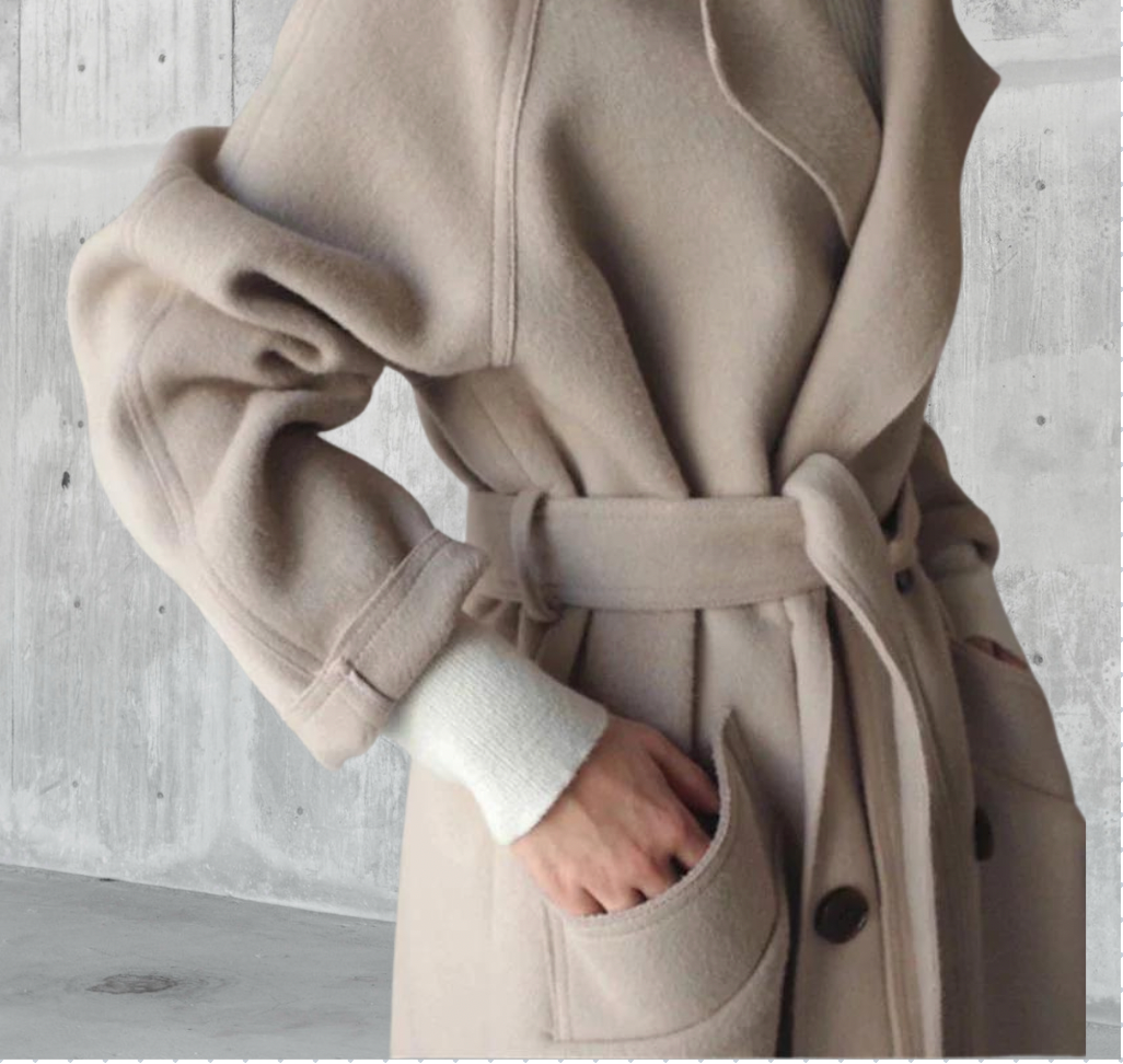 Isabelle Femme Manteau Long en Laine – Élégant & Confortable Manteau d’Hiver Intemporel