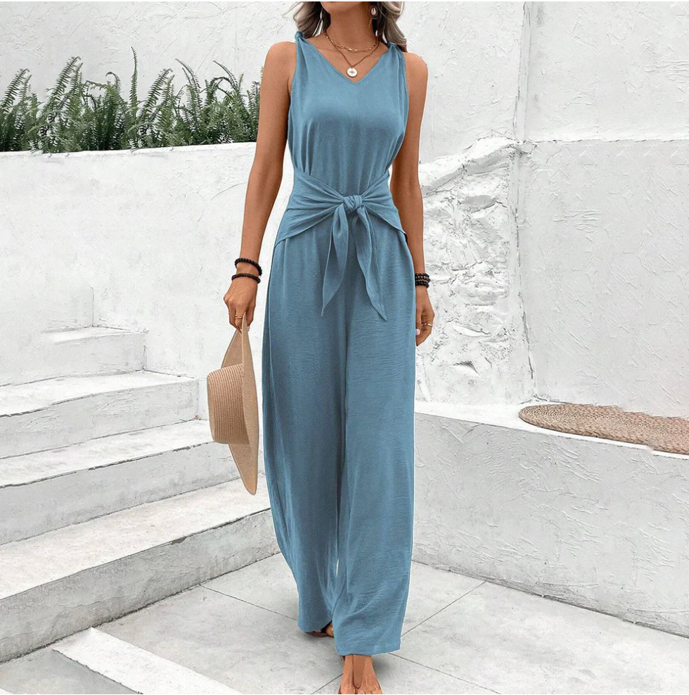 Tuta da donna Amelita - Tuta chic con eleganti pantaloni a gamba larga