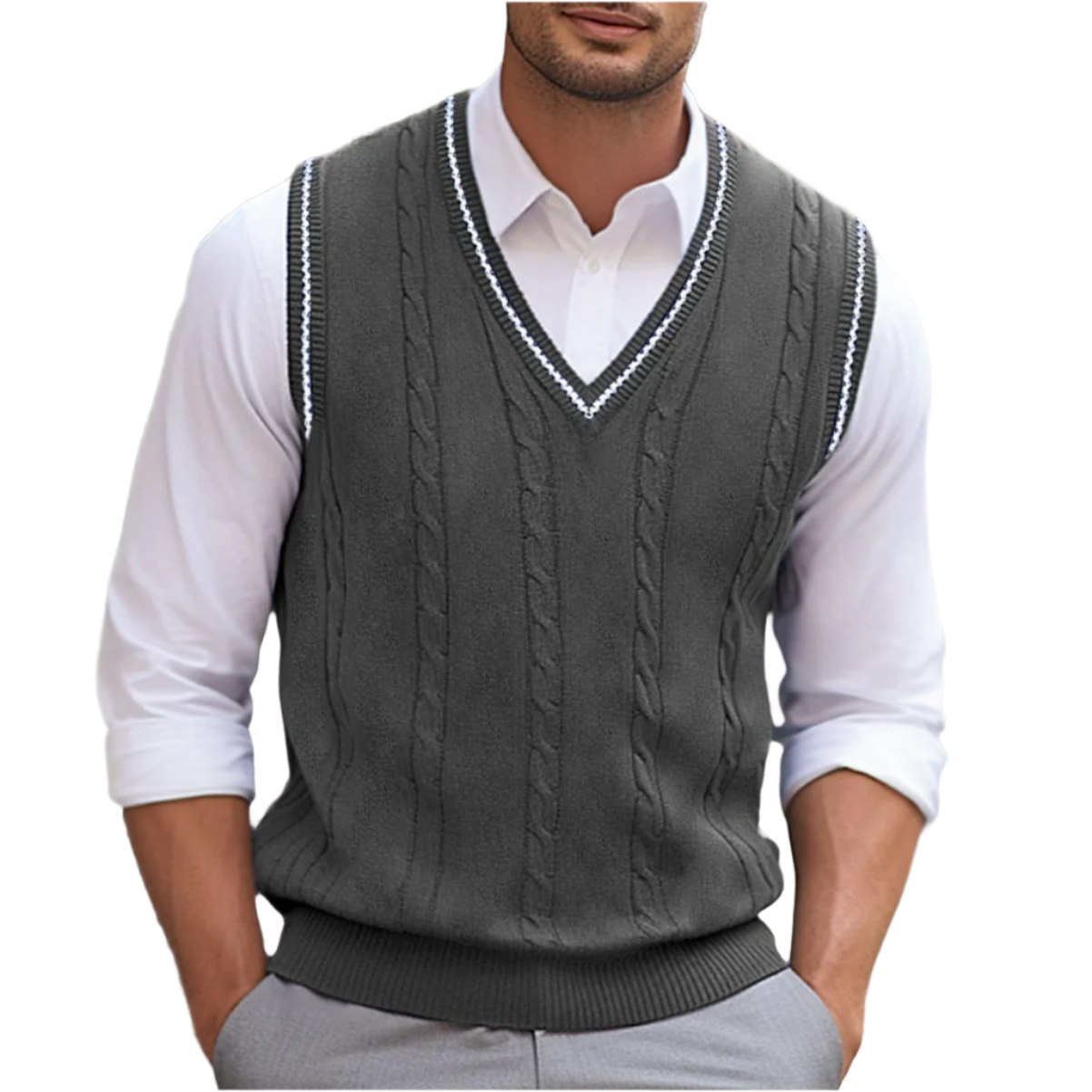 Maglione da uomo Kyson - Maglione senza maniche con scollo a V, elegante e comodo, stile moderno 