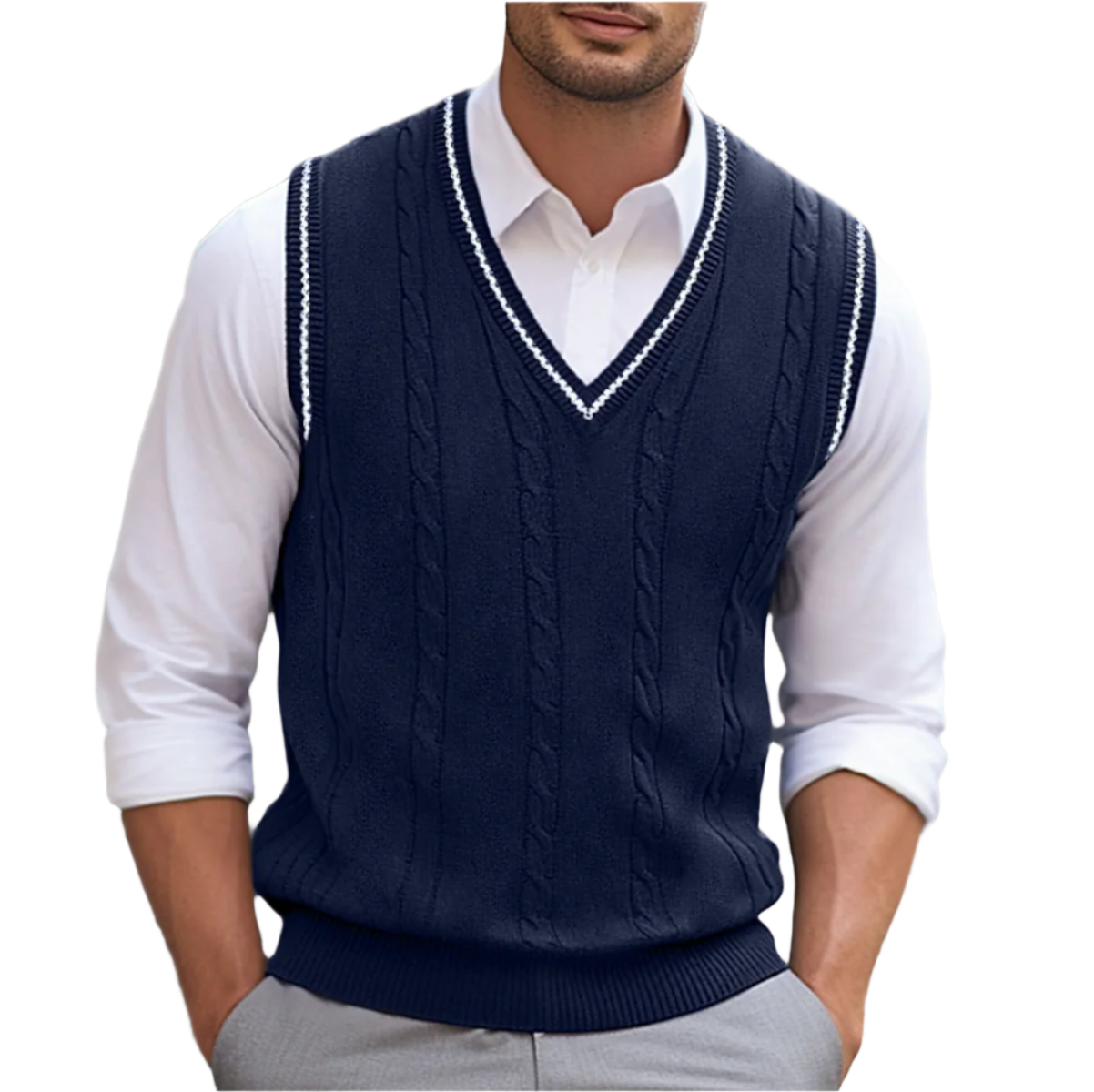 Maglione da uomo Kyson - Maglione senza maniche con scollo a V, elegante e comodo, stile moderno 