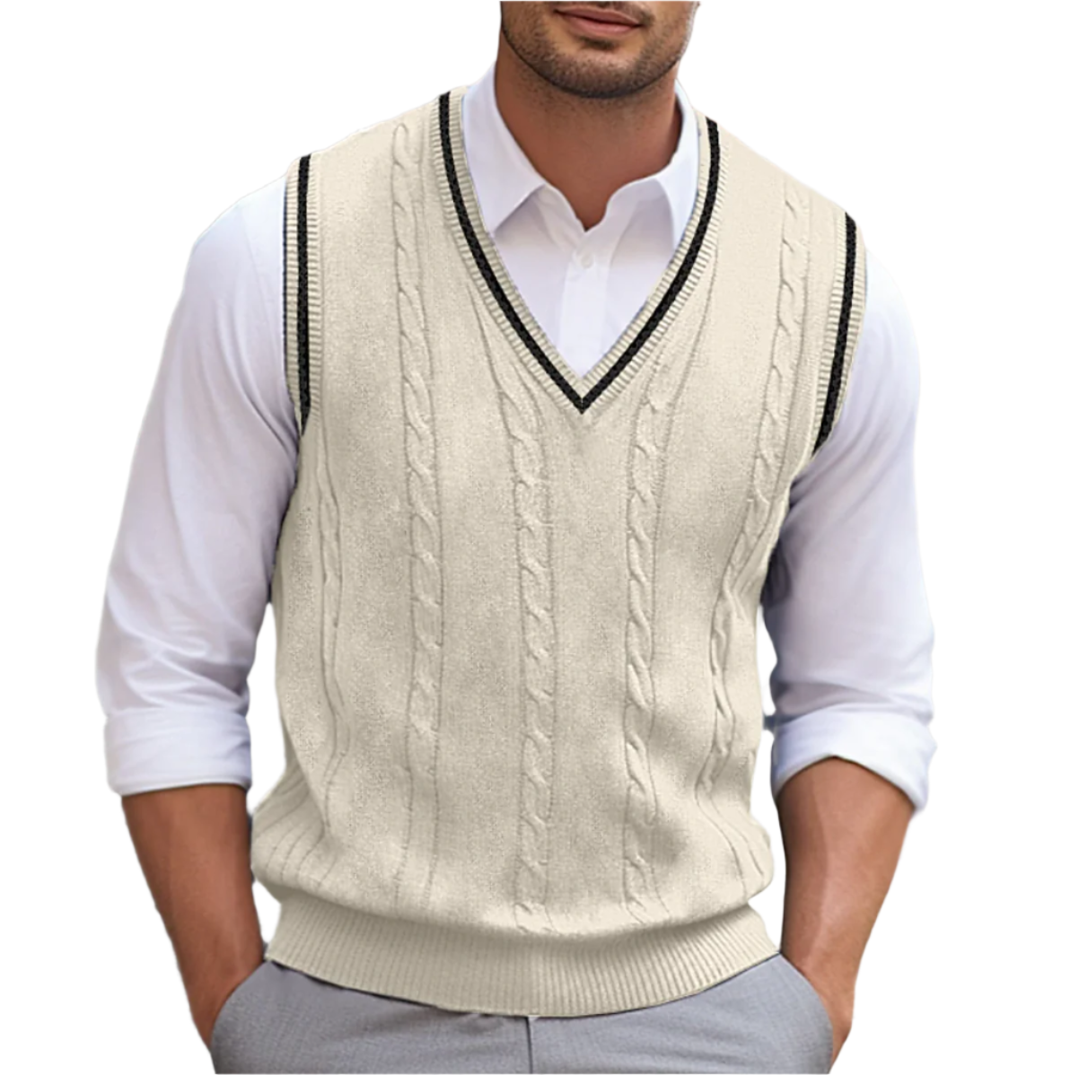 Maglione da uomo Kyson - Maglione senza maniche con scollo a V, elegante e comodo, stile moderno 