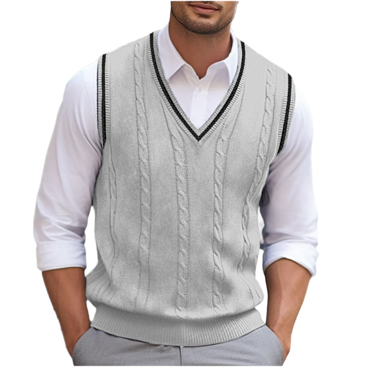 Maglione da uomo Kyson - Maglione senza maniche con scollo a V, elegante e comodo, stile moderno 